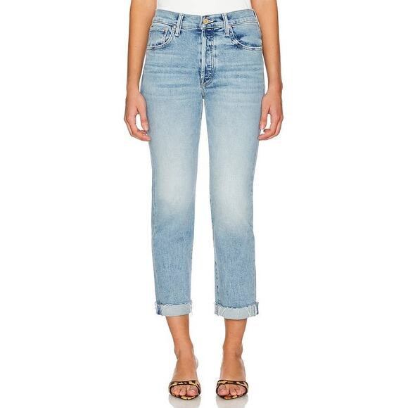 MOTHER The Scrapper Cuff Ankle Fray Sneak Peak 30 US 10 High Rise Straight Boho - Picture 7 of 8